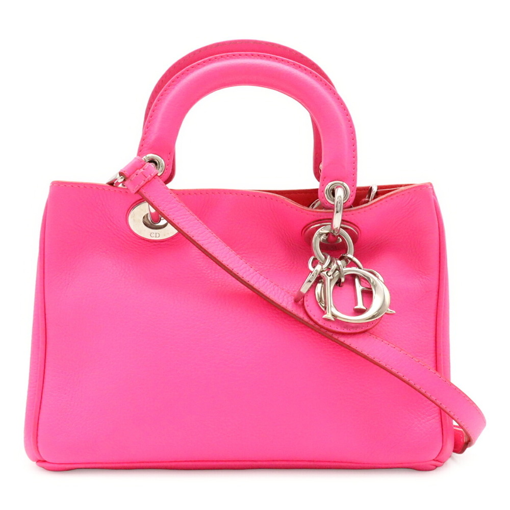 Christian Dior Diorissimo Mini Handbag Shoulder Bag Leather Black
